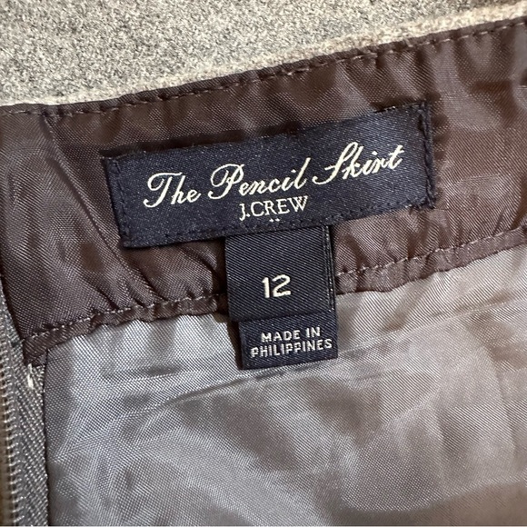 J Crew Womens Pencil Skirt Sz 12  Double Serge Wool Career Preppy Lined (@) - Picture 8 of 11